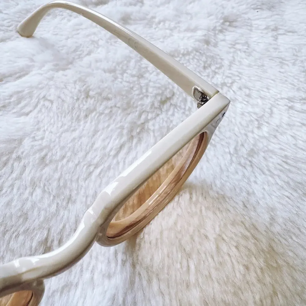 Pablo White Round Sunglasses
